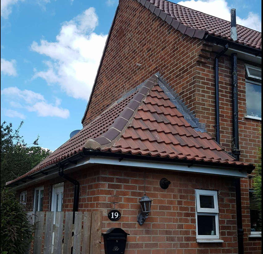 Tile roof repair work